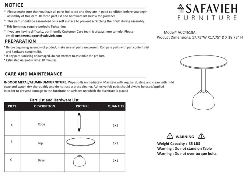 Safavieh Furniture Iruma ACC4618A User manual Safavieh Furniture Iruma ACC4618A User manual