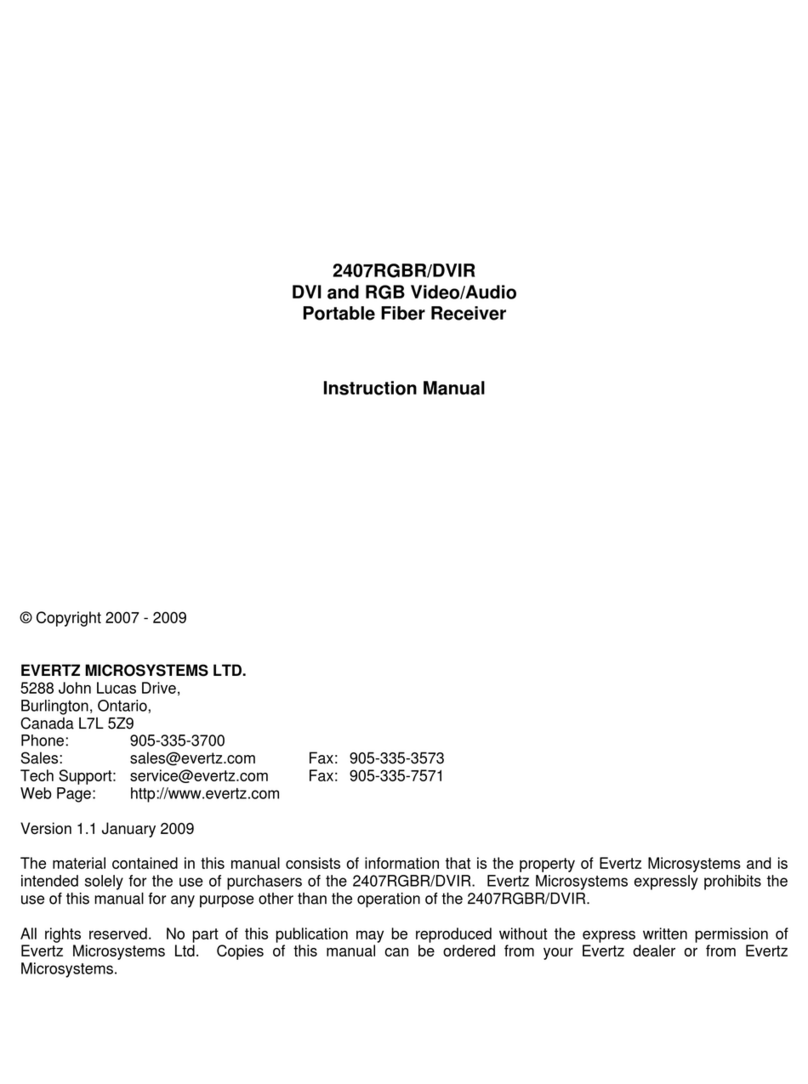 evertz 2407RGBR/DVIR instruction manual