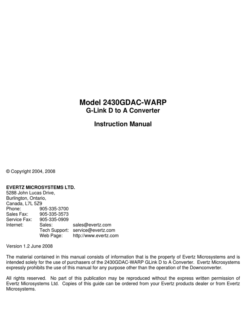 evertz 2430GDAC-WARP instruction manual