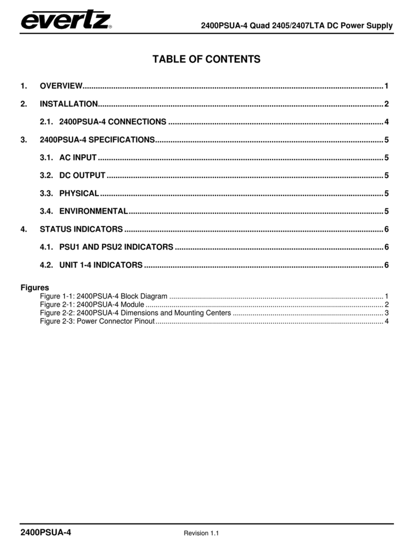 evertz 2400PSUA-4 quick start guide