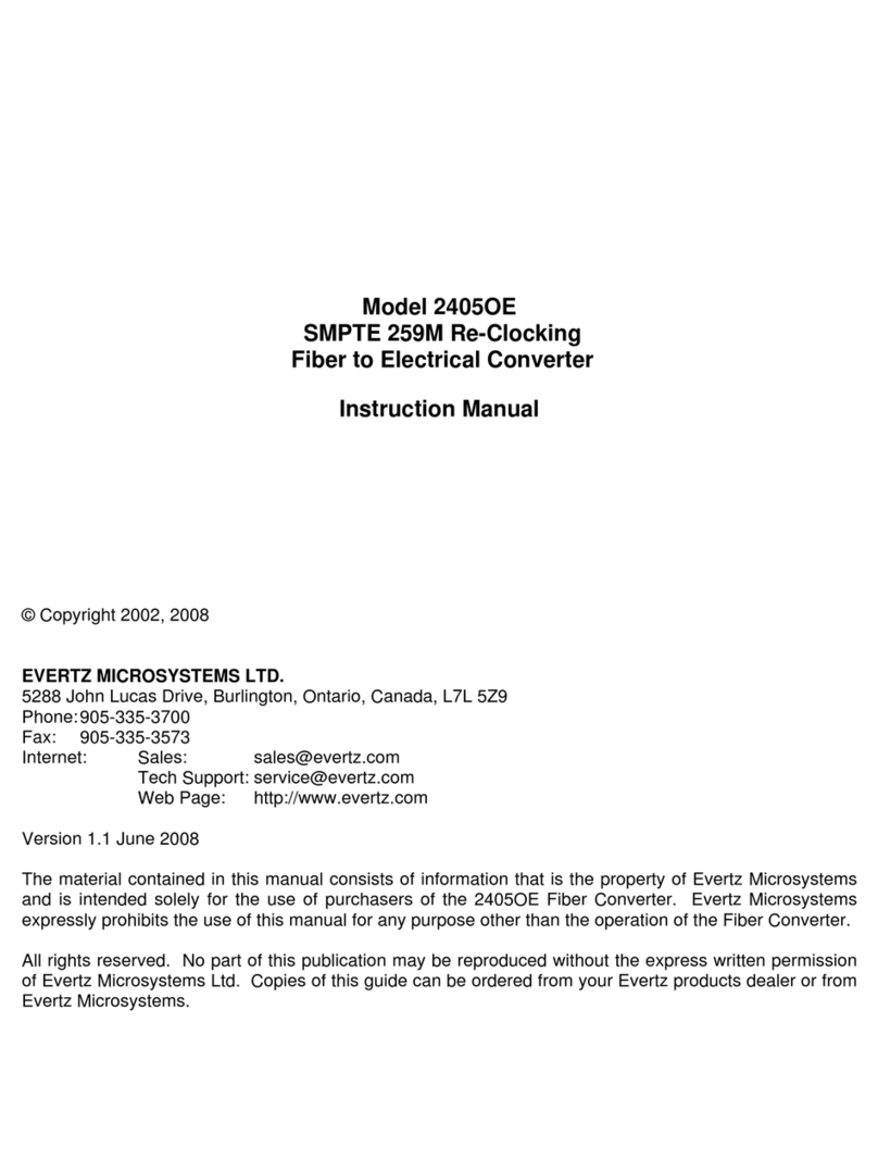 evertz 2405OE User manual