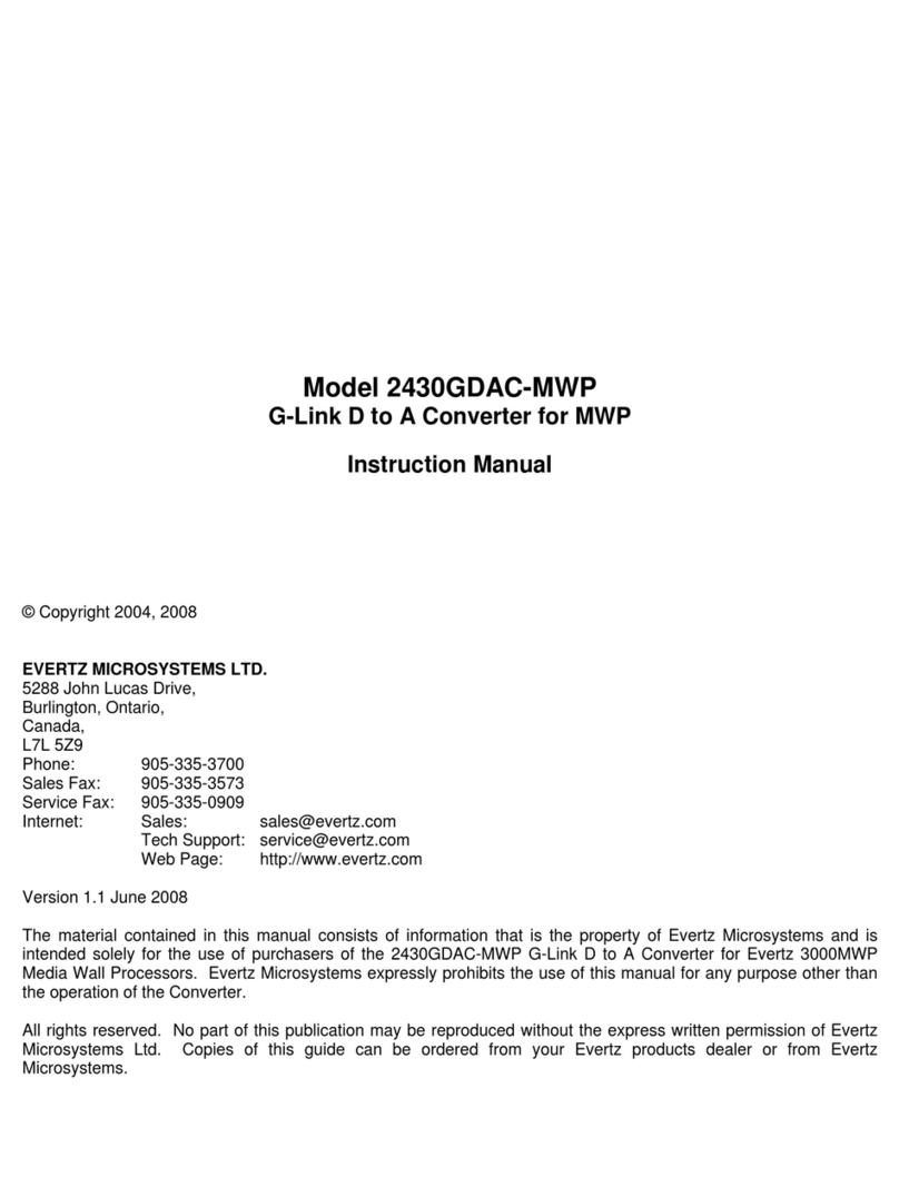 evertz 2430GDAC-MWP User manual