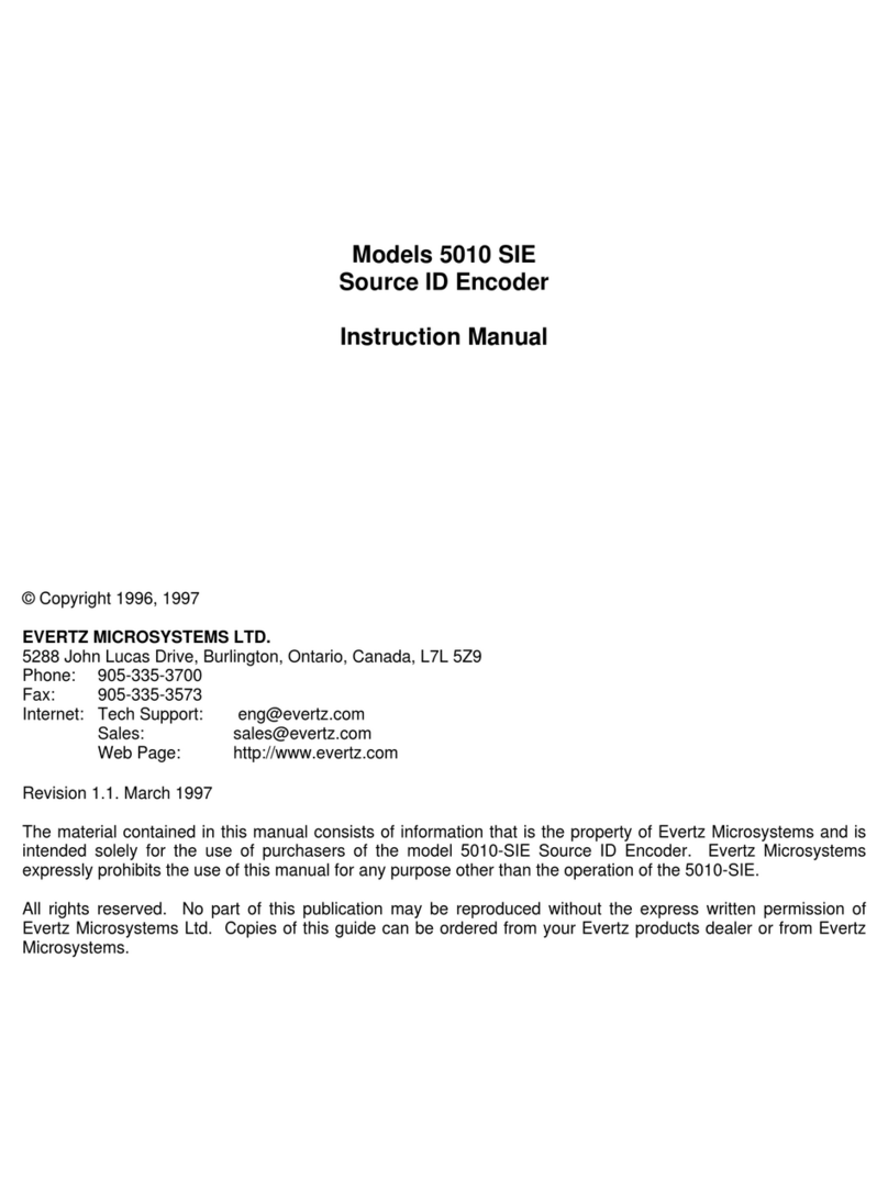 evertz 5010 SIE instruction manual