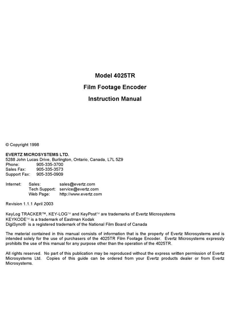 evertz 4025TR User manual