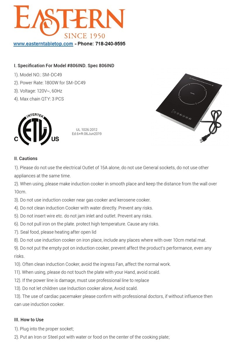 Eastern Tabletop SM-DC49 quick start guide Eastern Tabletop SM-DC49 quick start guide