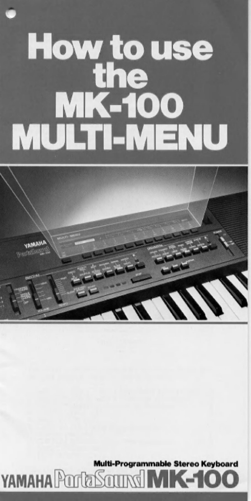 Yamaha PortaSound MK-100 Operating instructions