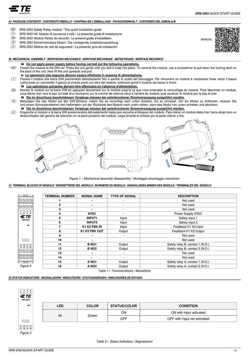 TE Connectivity SRS-2NO quick start guide