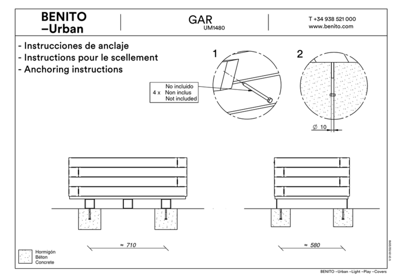 BENITO GAR UM1480 Anchoring instructions BENITO GAR UM1480 Anchoring instructions