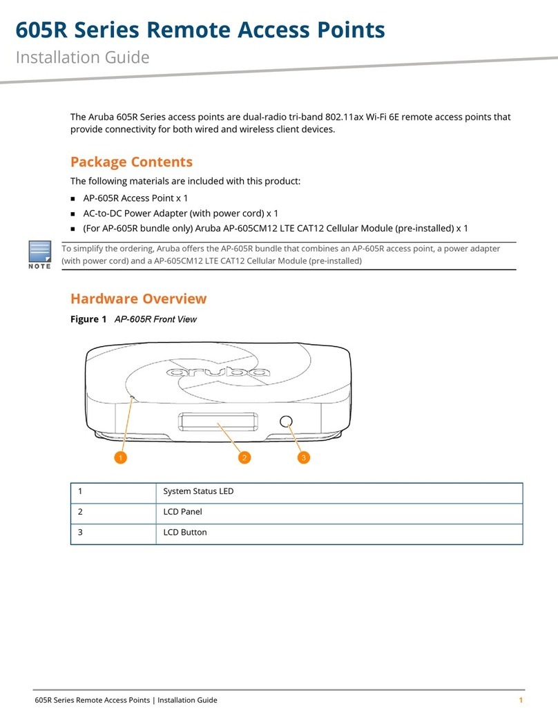Aruba Networks 605R Series installation guide