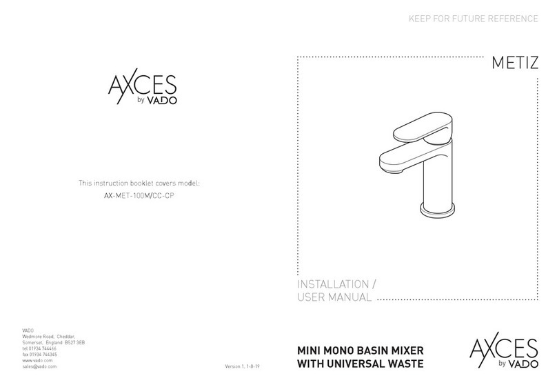 VADO AXCES METIZ AX-MET-100M/CC-CP Instruction Manual