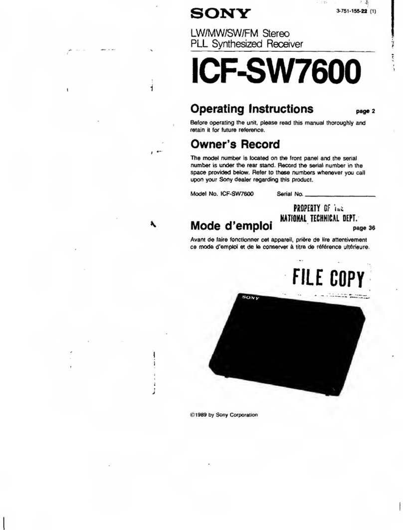 Sony ICF-SW7600 User manual