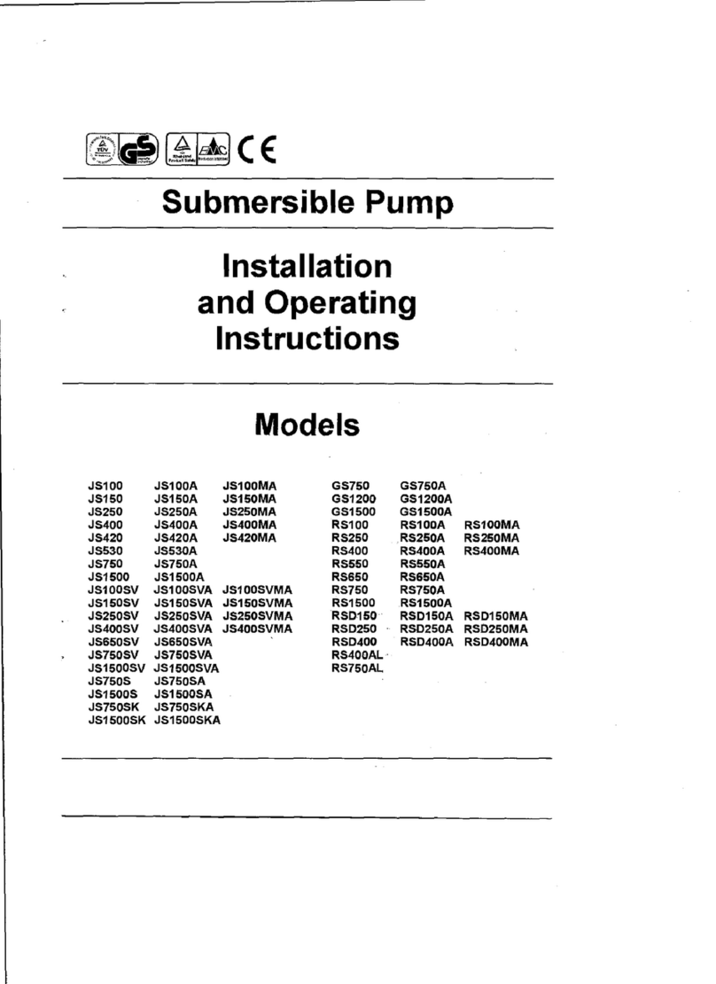 JS Pump JS100 Installation and operating instructions