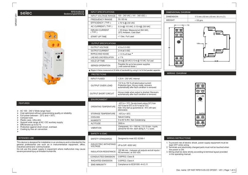 Selec RPS15-05-CE instruction manual