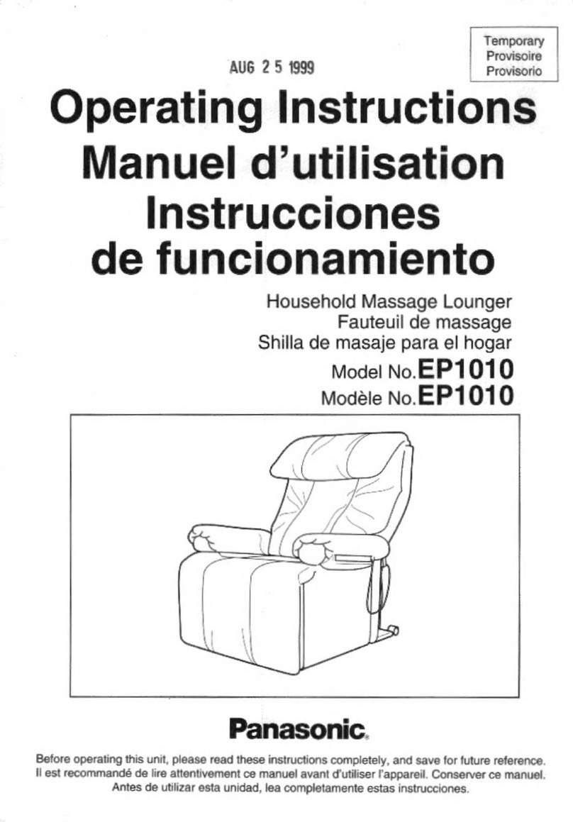 Panasonic EP1010 - MASSAGE LOUNGER operating instructions