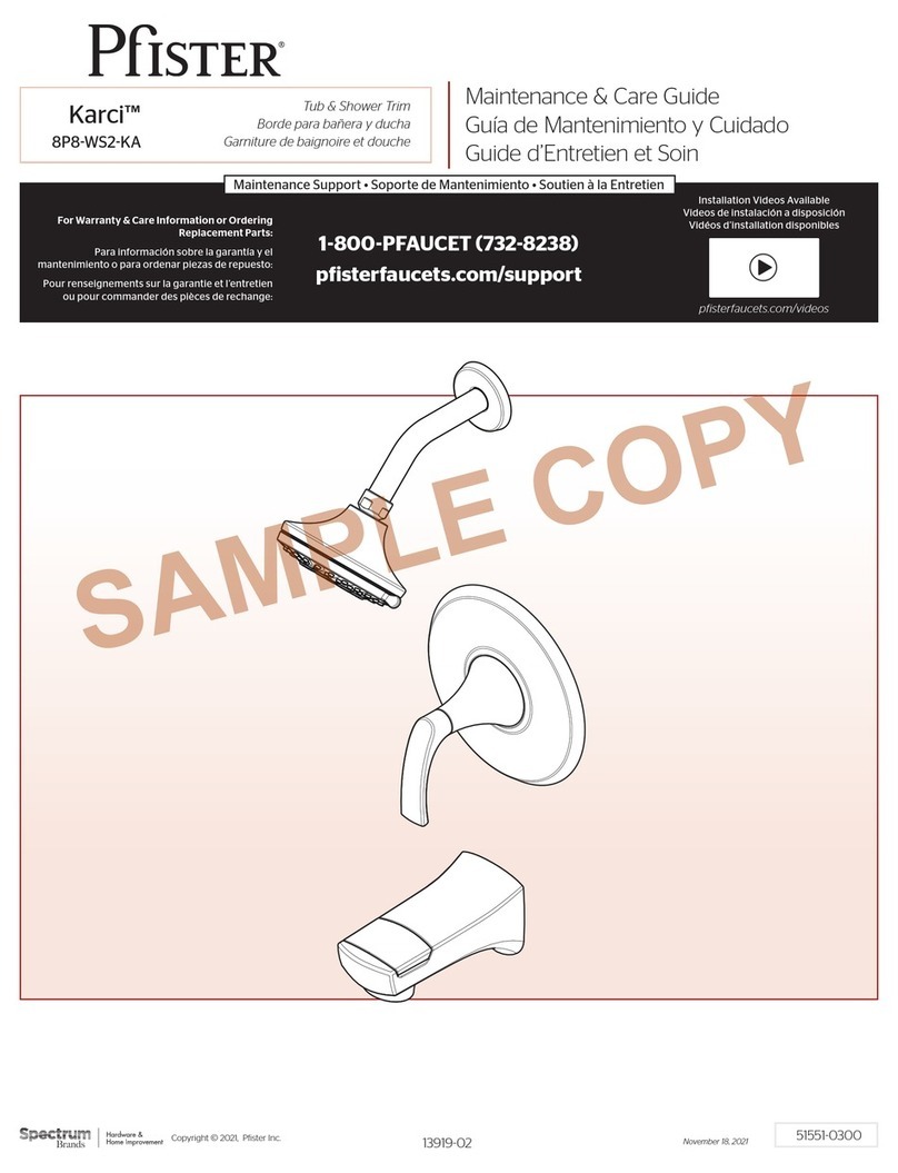 Spectrum Brands Pfister Karci 8P8-WS2-KA Maintenance & Care Guide