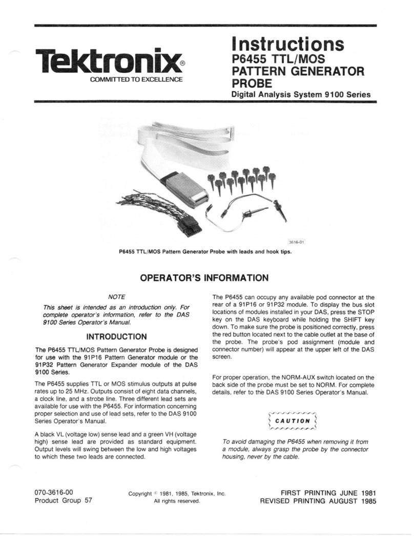 Tektronix P6455 TTL/MOS instructions