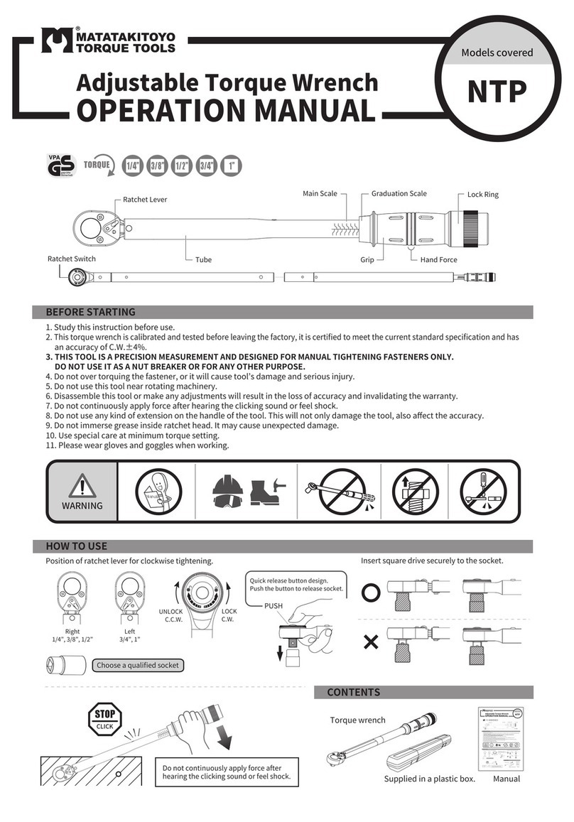 Matatakitoyo Torque Tools NTP-30N Operation manual