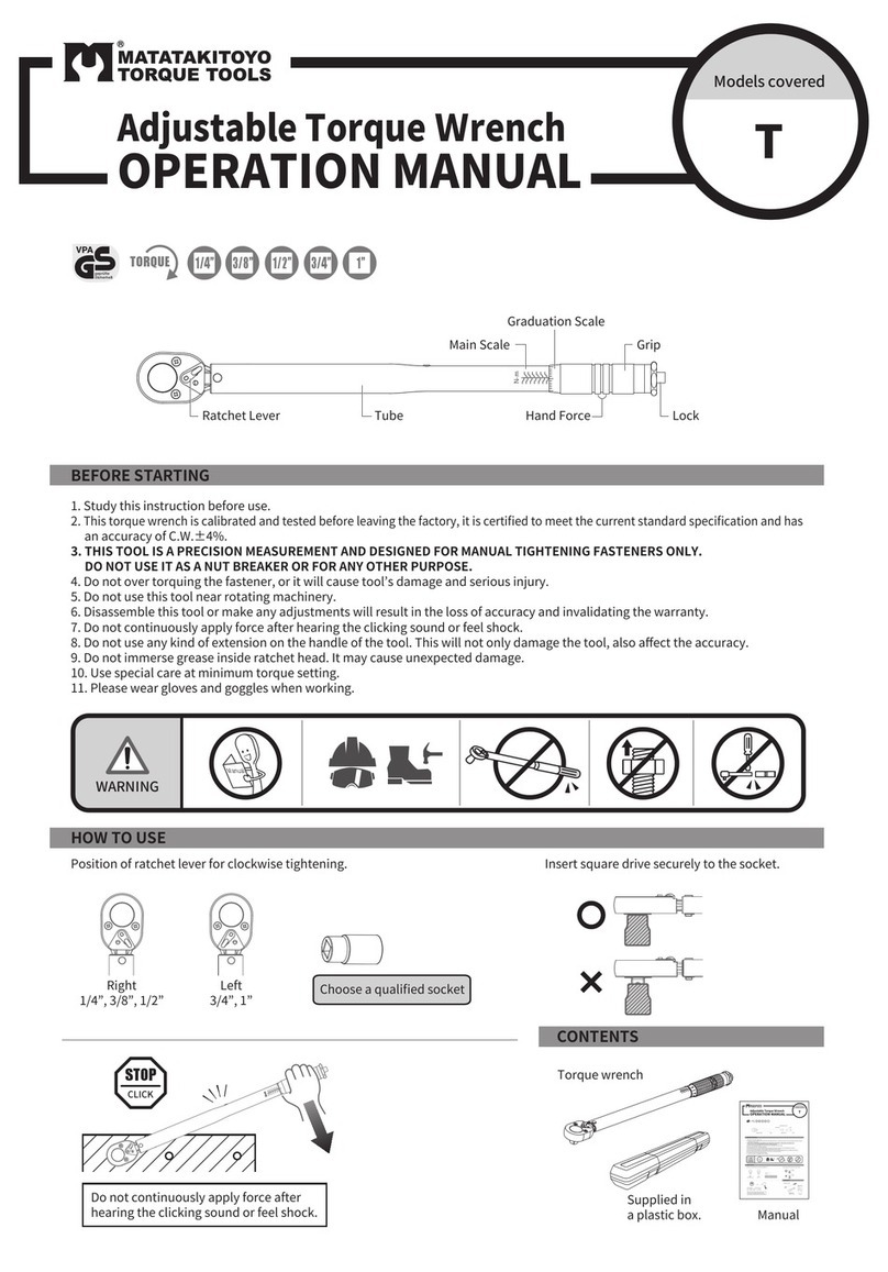 Matatakitoyo Torque Tools T-25N Operation manual