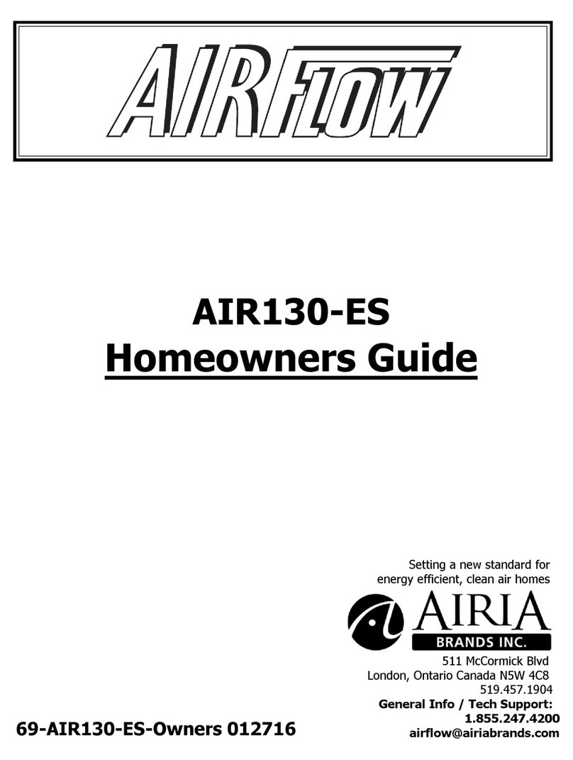 Airia AIRFLOW AIR130-ES Homeowner's guide
