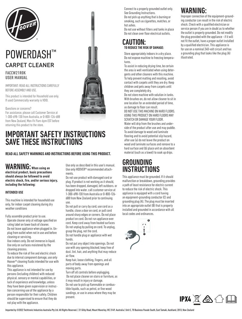 Hoover PowerDash FACCW21R0K user manual