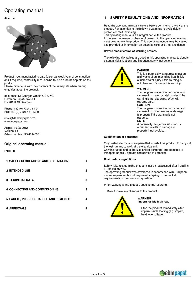 Ebmpapst 4650 TZ operating manual