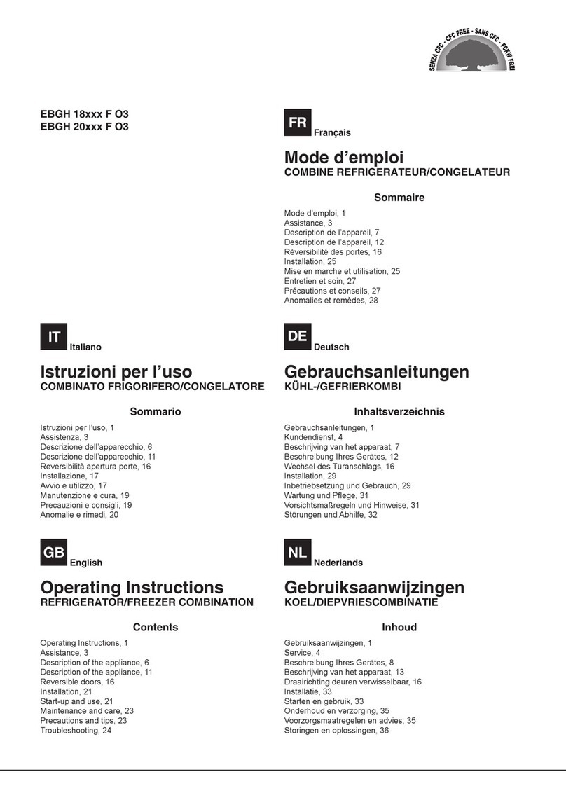 Hotpoint Ariston EBGH 18 F O3 Series operating instructions