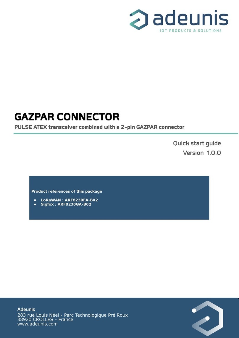 Adeunis RF GAZPAR PULSE ATEX ARF8230FA-B02 User manual