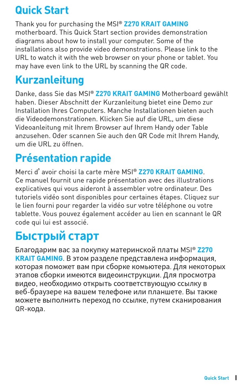 MSI Z270 KRAIT GAMING User manual