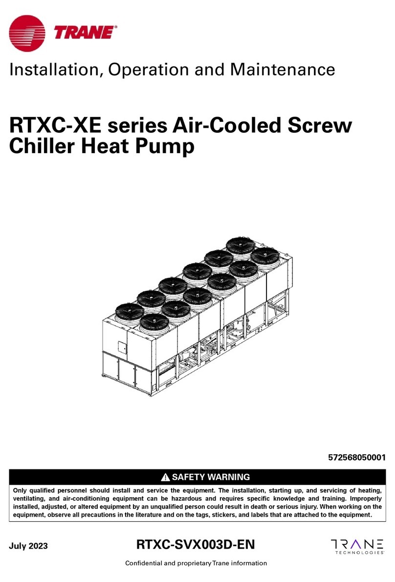 Trane RTXC-XE Series Installation and operating instructions Trane RTXC-XE Series Installation and operating instructions