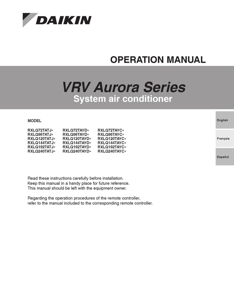 Daikin VRV Aurora RXLQ72TATJ Series User manual