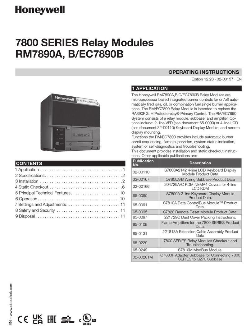 Honeywell 7800 SERIES operating instructions