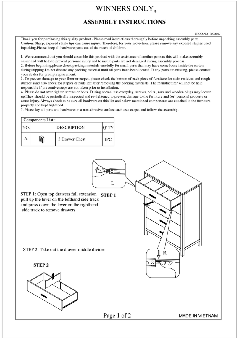 Winners Only BC2007 Assembly instructions Winners Only BC2007 Assembly instructions