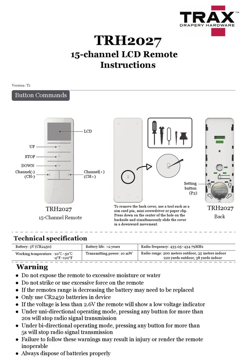 Trax TRH2027 instructions