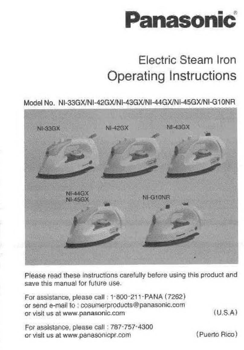 Panasonic NI33GX - ELEC. STEAM IRON-LOW operating instructions