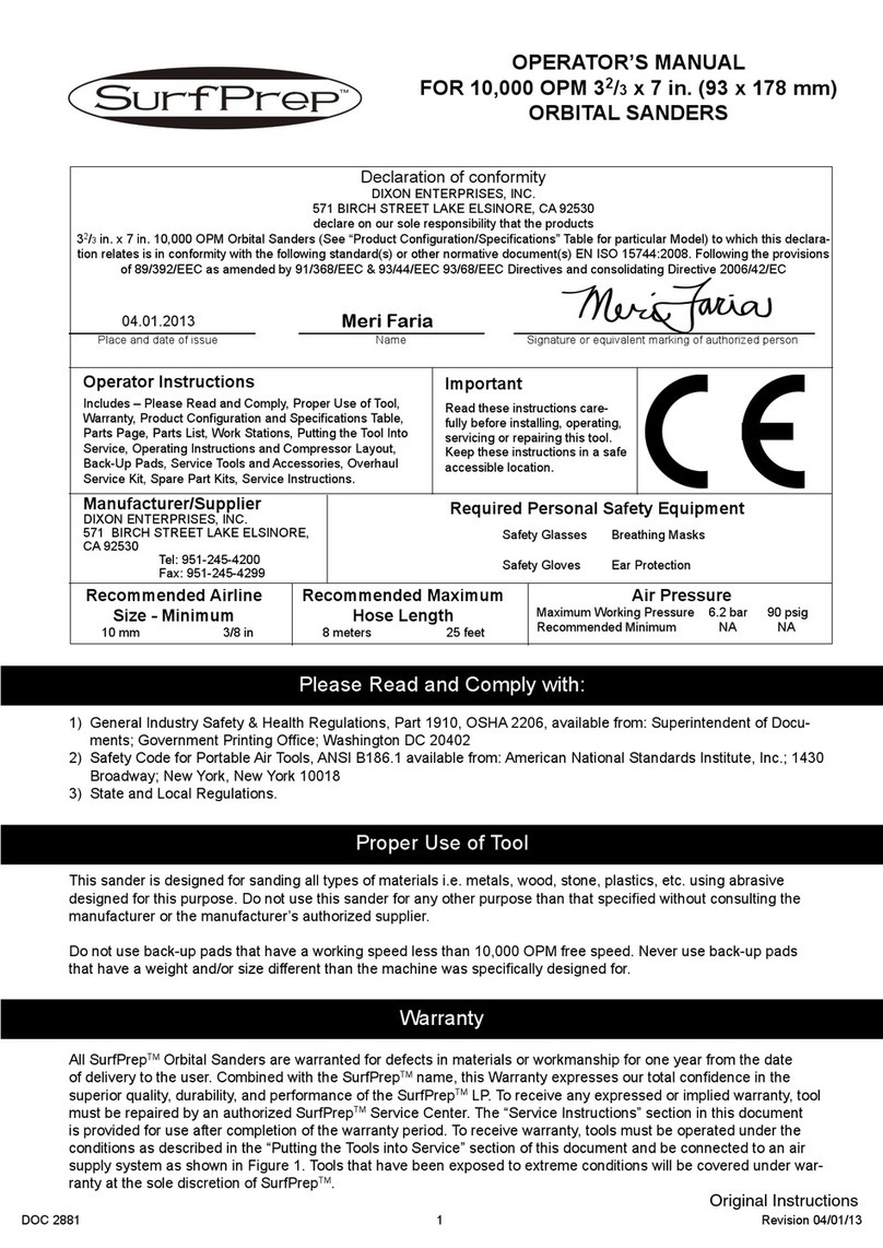 SurfPrep SPS3X7 Operator's manual