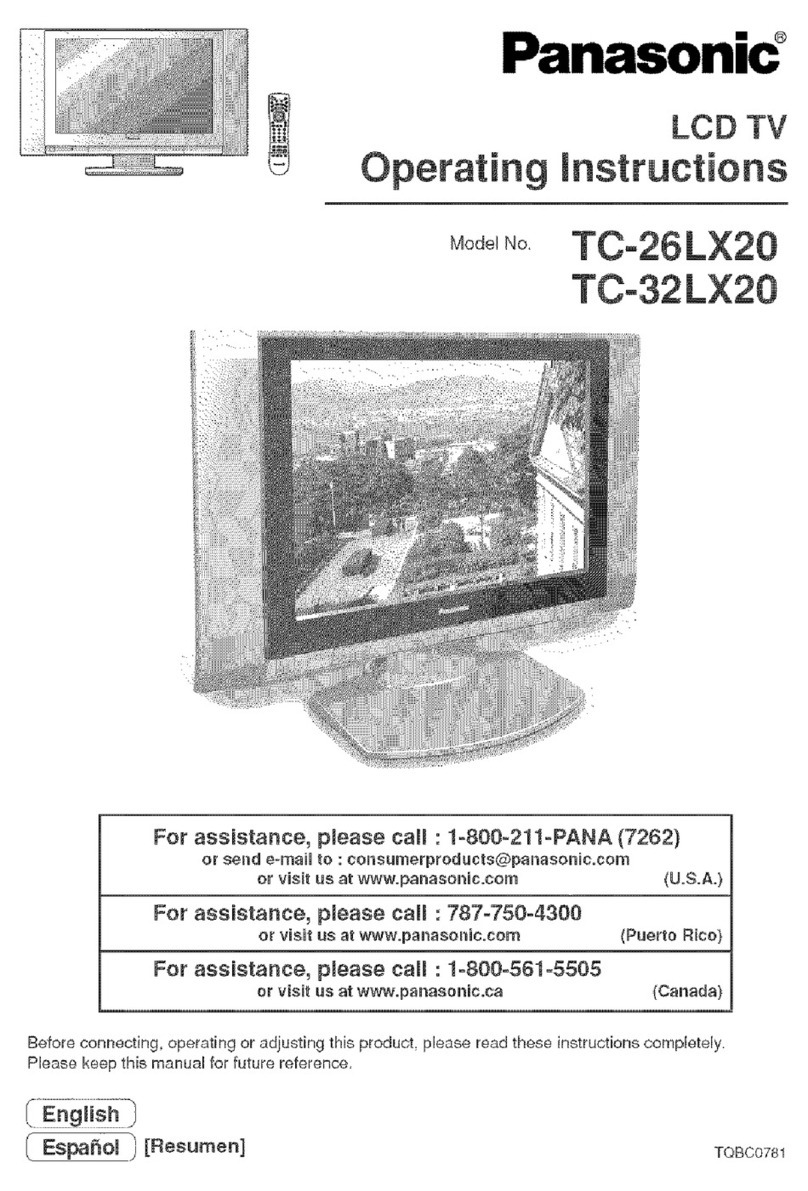 Panasonic TC26LX20 - 26" LCD TV User manual Panasonic TC26LX20 - 26" LCD TV User manual
