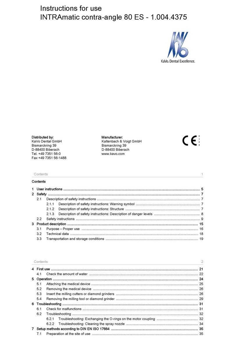 KaVo INTRAmatic contra-angle 80 ES User manual