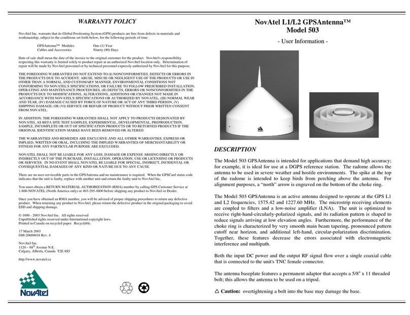 Novatel L1/L2 GPSAntenna 503 User information Novatel L1/L2 GPSAntenna 503 User information