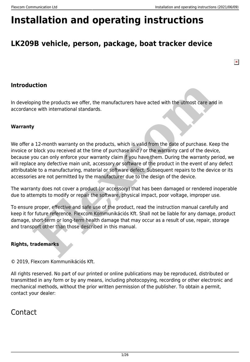 Flexcom LK209B Installation and operating instructions