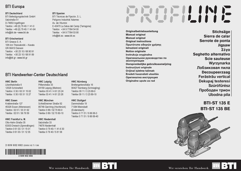 BTI Profiline BTI-ST 135 E User manual