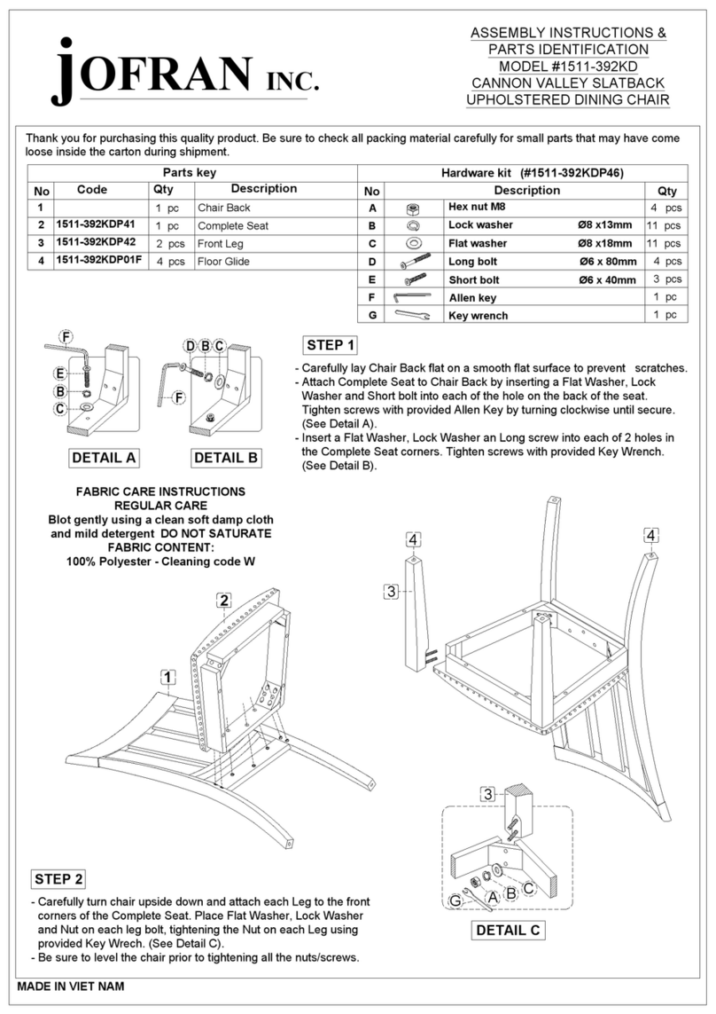 Jofran 1511-392KD User manual Jofran 1511-392KD User manual