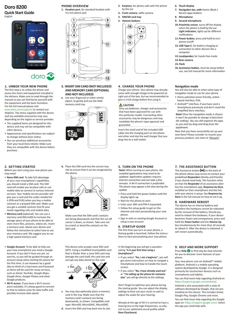 Doro 8200 User manual Doro 8200 User manual