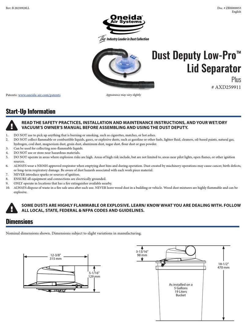 Oneida Air Systems Dust Deputy Low-Pro Plus manual