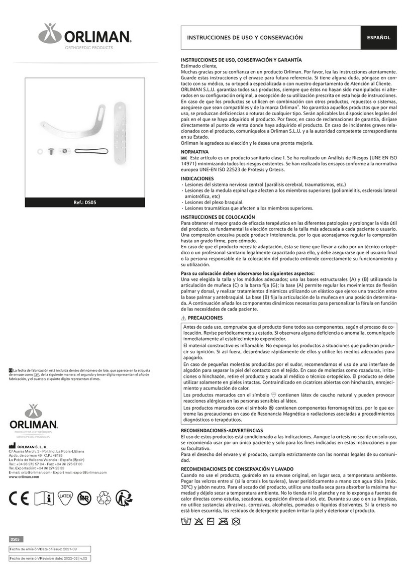 Orliman DS05 Use and maintenance instructions