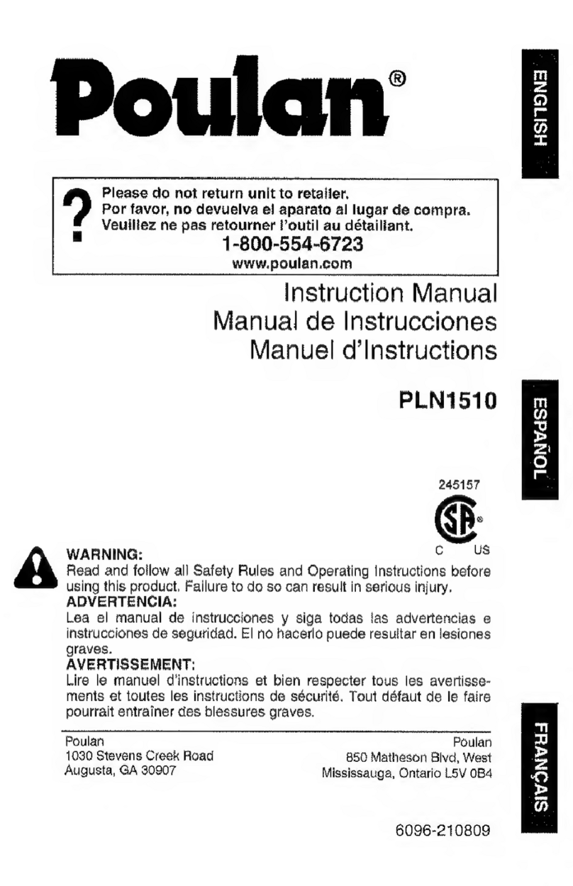 Poulan Pro PLN1510 User manual
