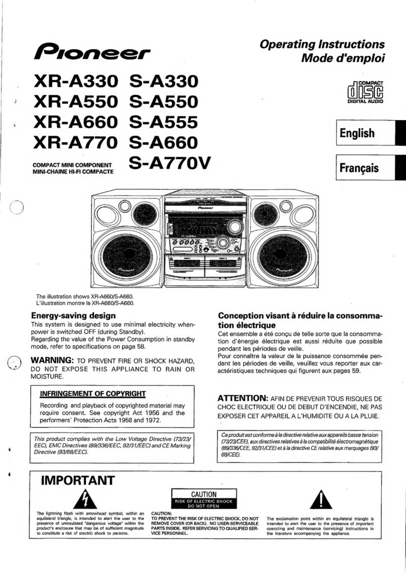 Pioneer XR-A330 operating instructions