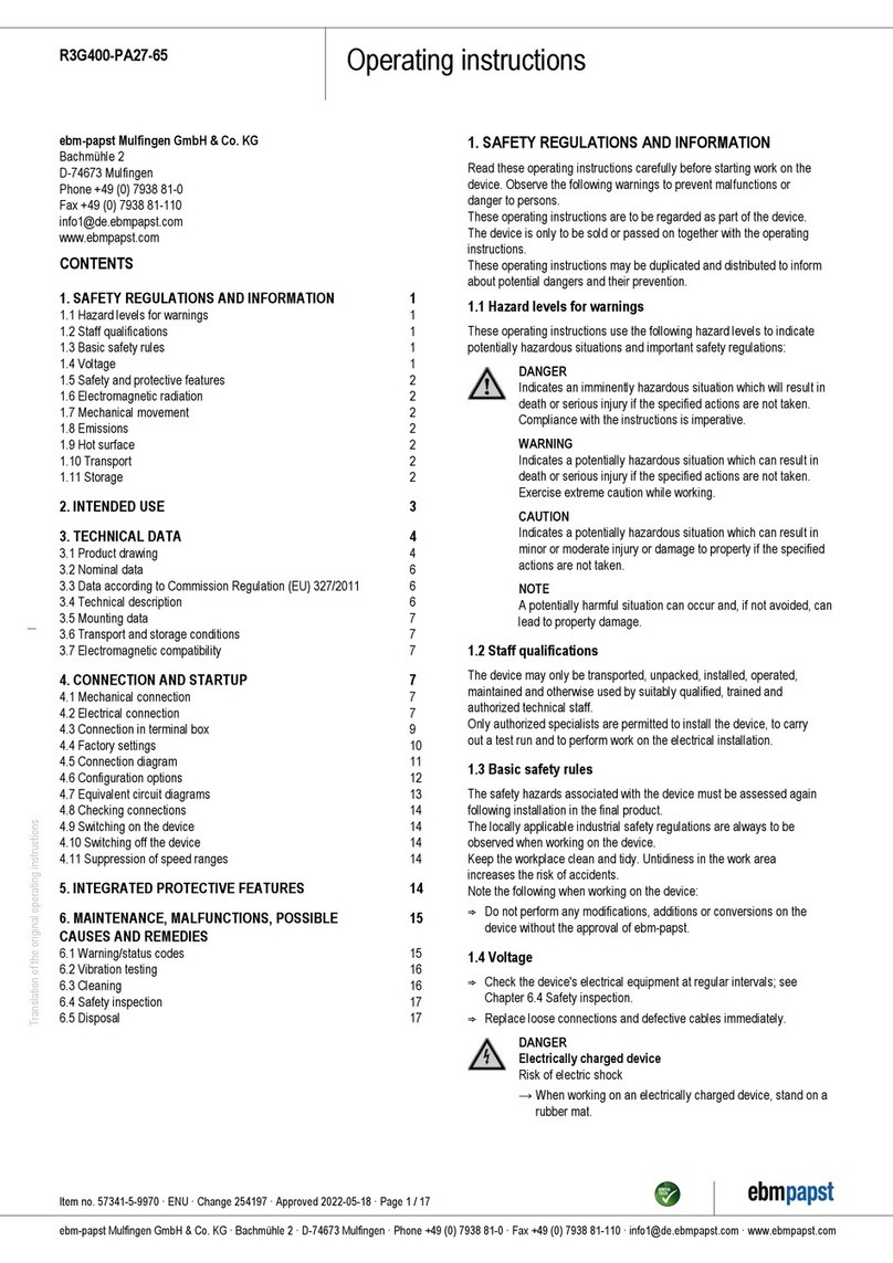 Ebmpapst R3G400-PA27-65 User manual