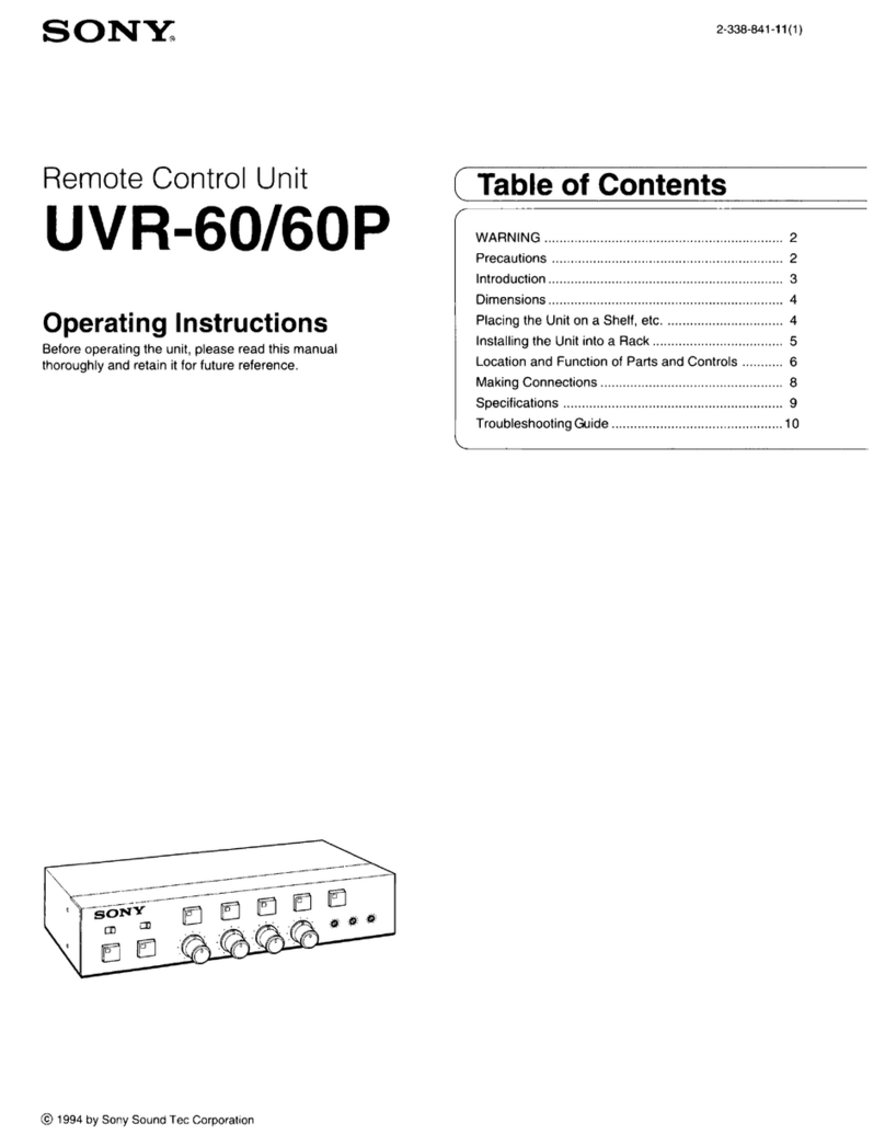 Sony UVR-60 User manual Sony UVR-60 User manual