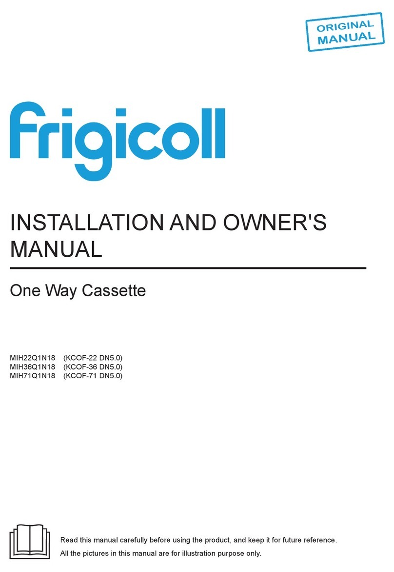 Frigicoll MIH22Q1N18 Installation and owner's manual