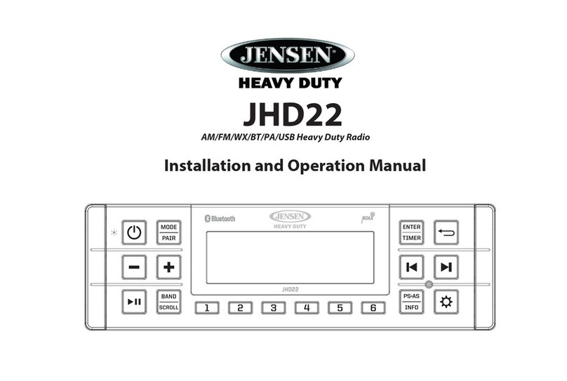 Jensen JHD22 Installation and operation manual